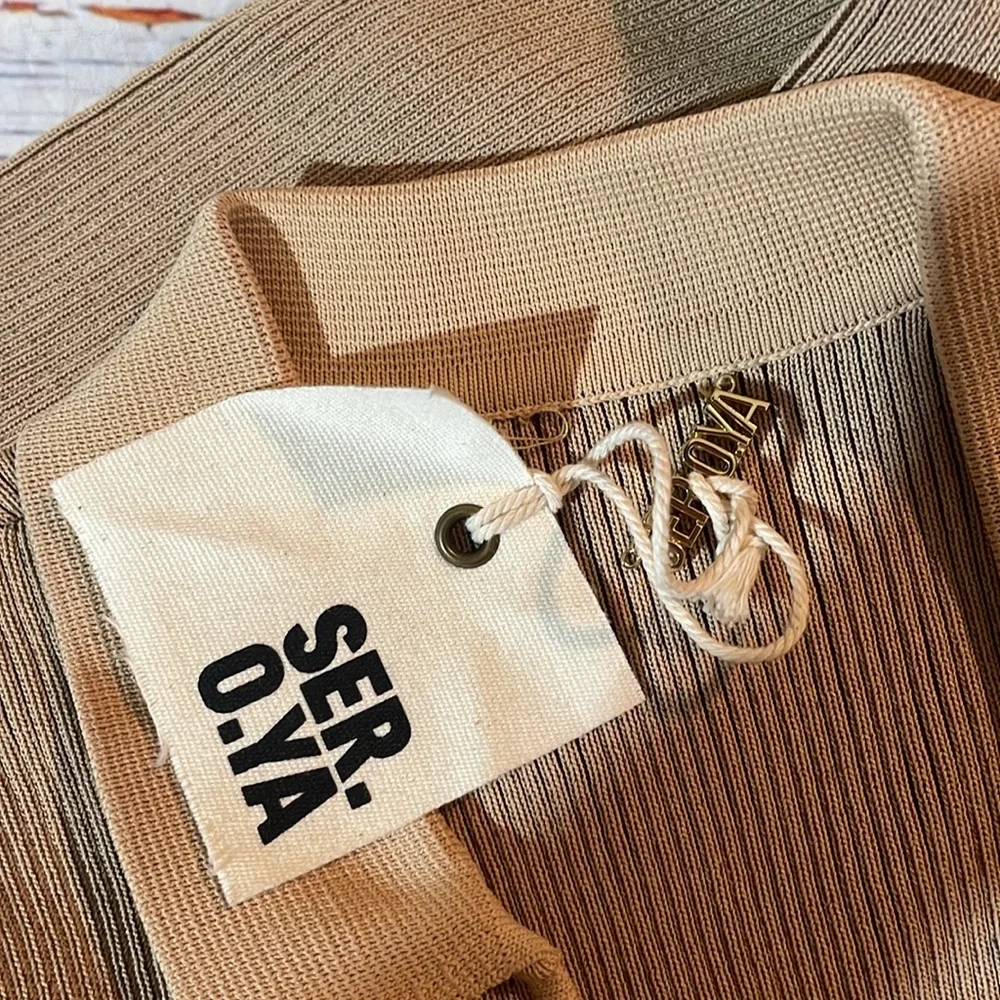 SER.O.YA Tan Ribbed Mini Dress - Picture 4 of 9